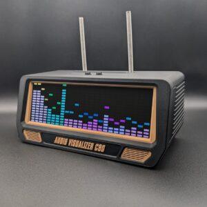 Visualizer C90 black/brown model with glowing spectrum effects, styled for audiophile interiors