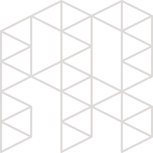Geometric pattern of thin, light gray lines forming interconnected hexagonal shapes and subtle circuitry, resembling audio waveforms and mixer panels, on a white background.